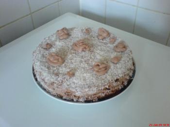 Chocolade-slagroom cake.
