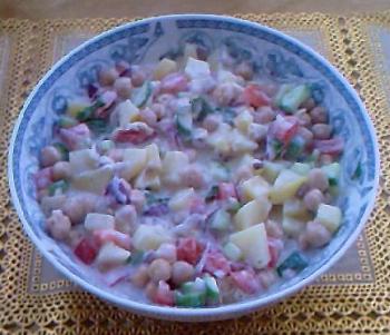 Salade met kikkererwten