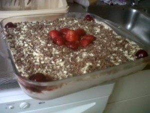 Tiramisu met aardbeien