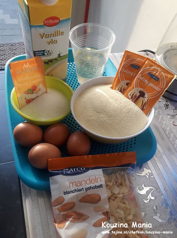 Griesmeelcake met vanillevla ingrediënten