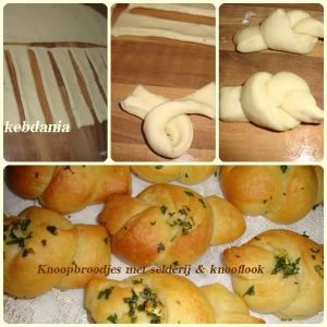 Knoopbroodjes met peterselie en knoflook