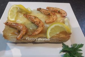 Mini vispastilla met kabeljauw scampi garnalen en fruits de mer